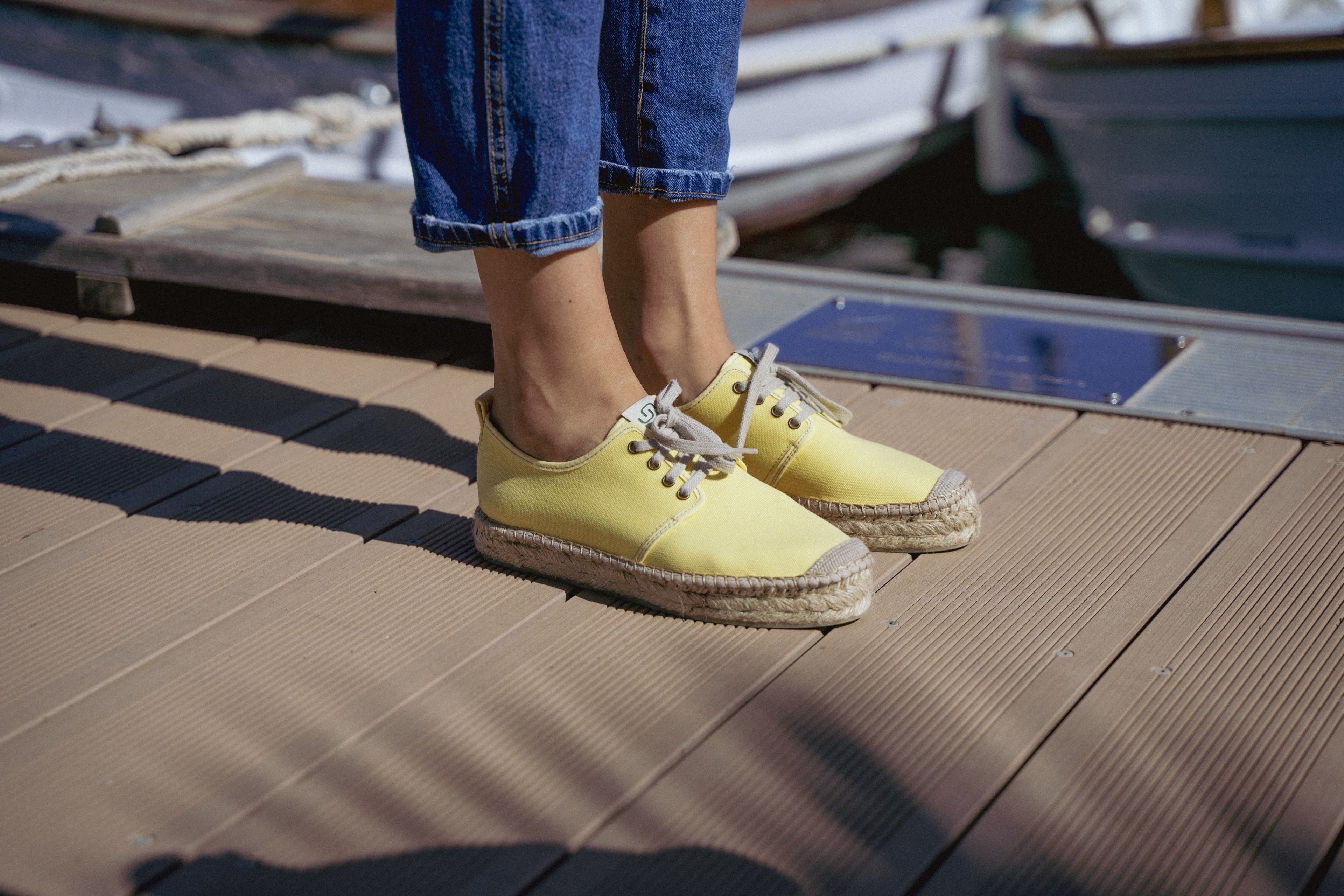 Women Sóller lace-up espadrilles - Yellow colour