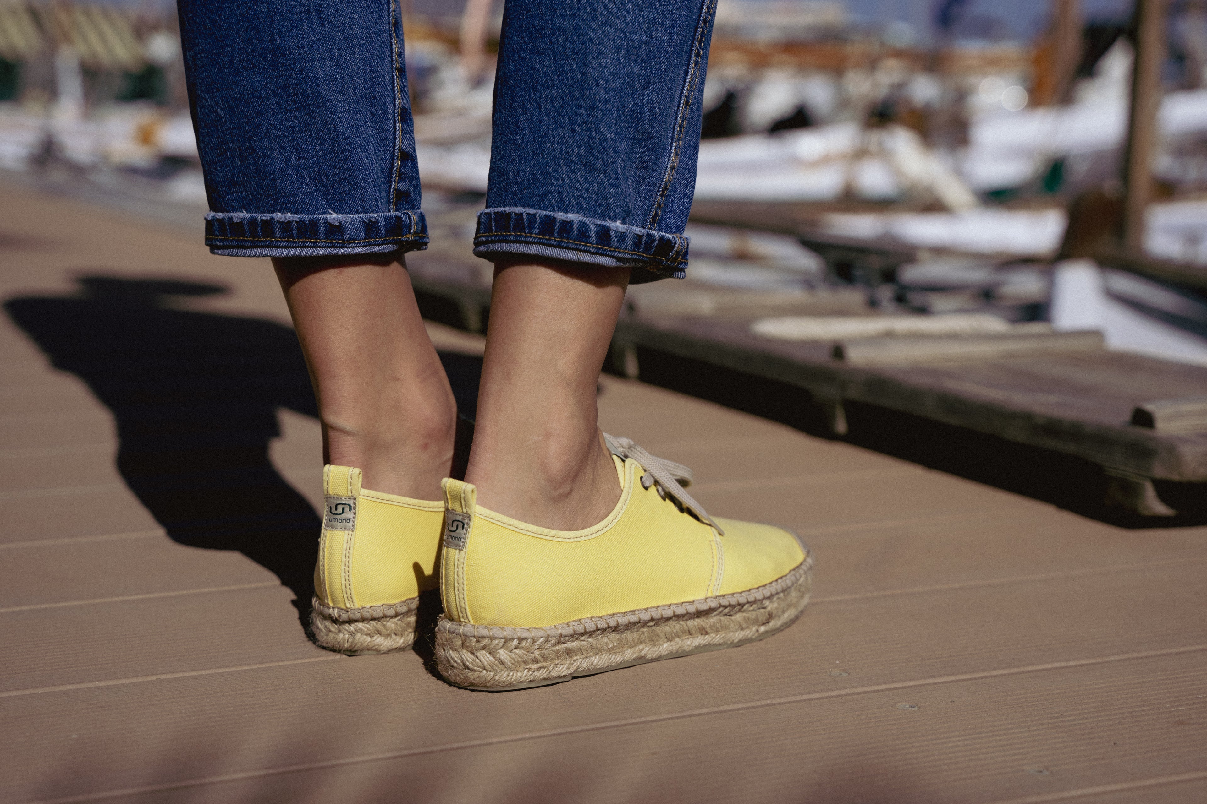 Women Sóller lace-up espadrilles - Yellow colour