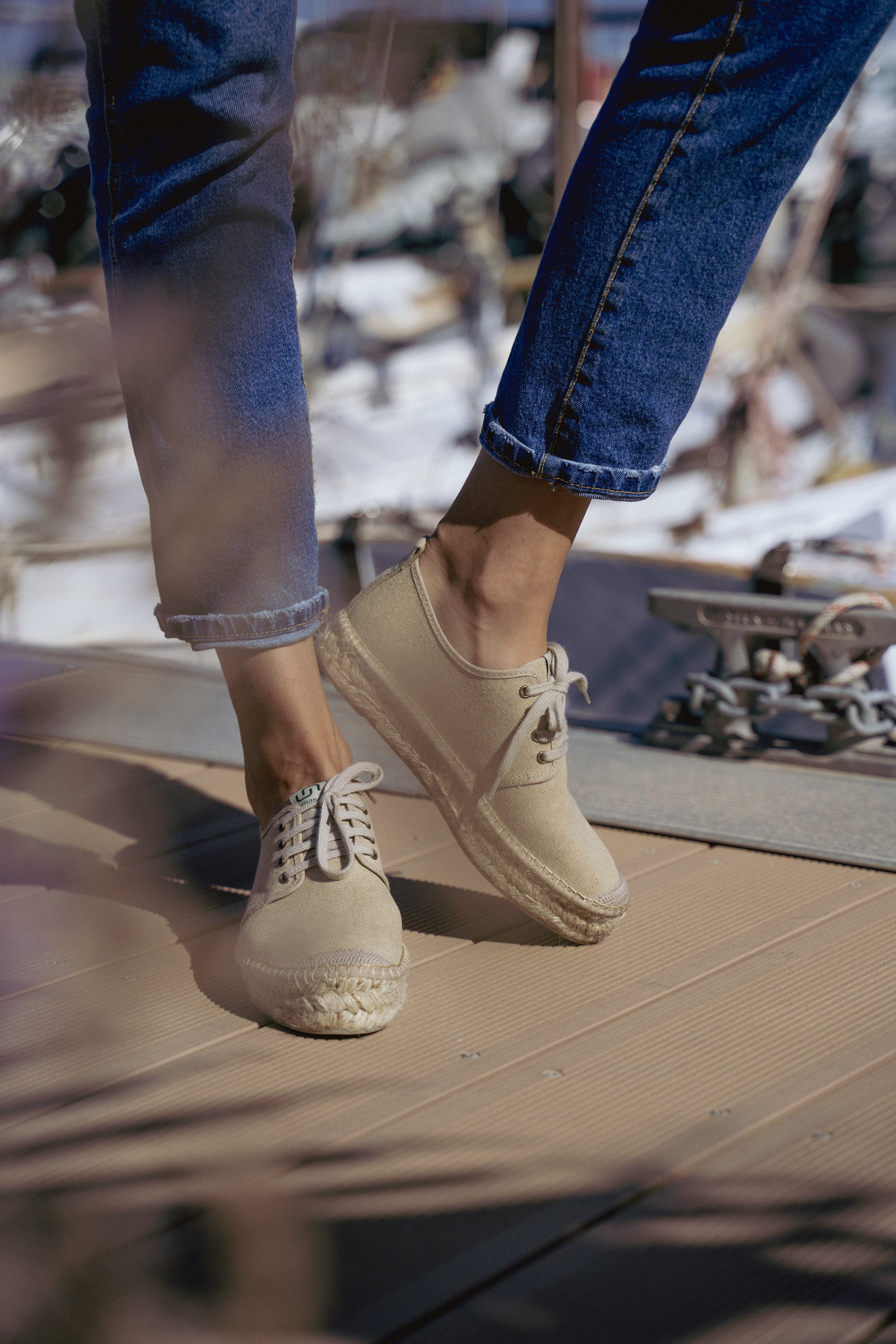 Women Sóller lace-up espadrilles - Beige colour