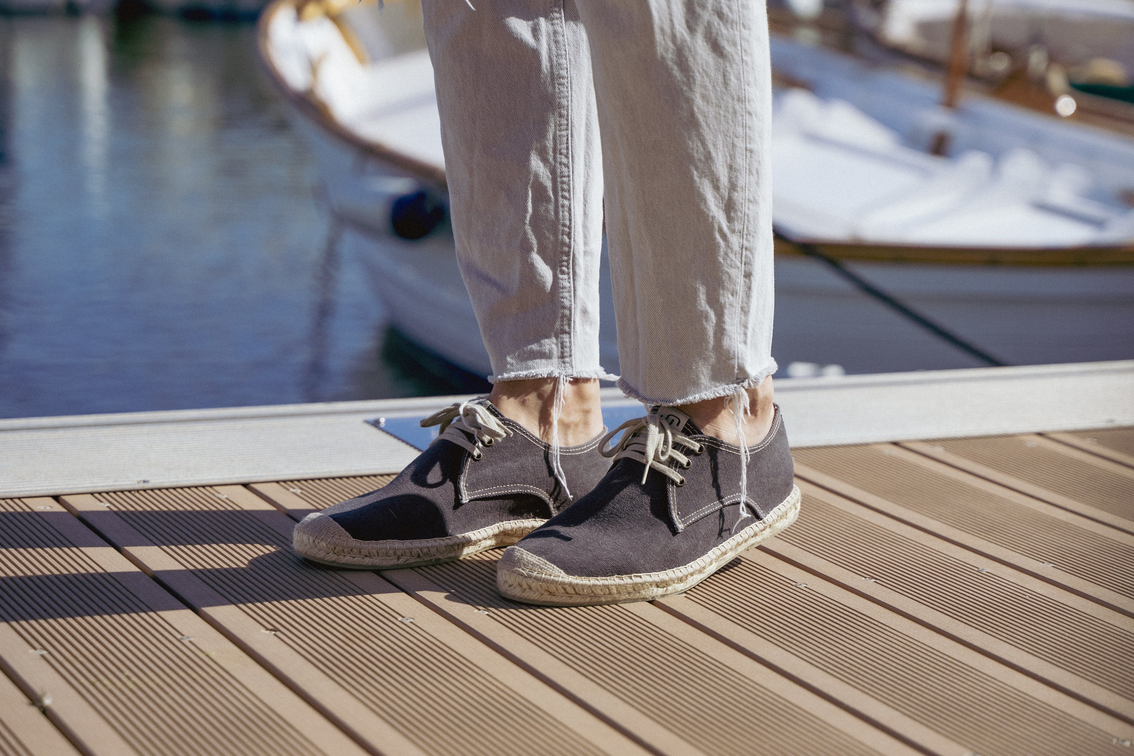 Eivissa lace-up  men espadrilles - Quartz colour