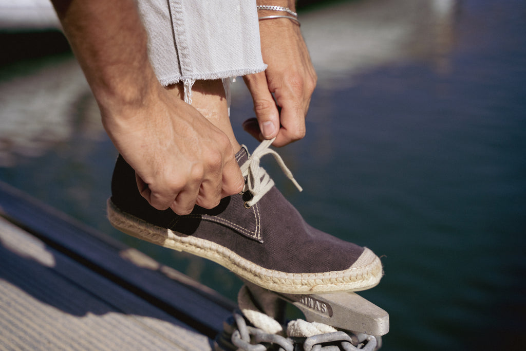 Eivissa lace-up  men espadrilles - Quartz colour