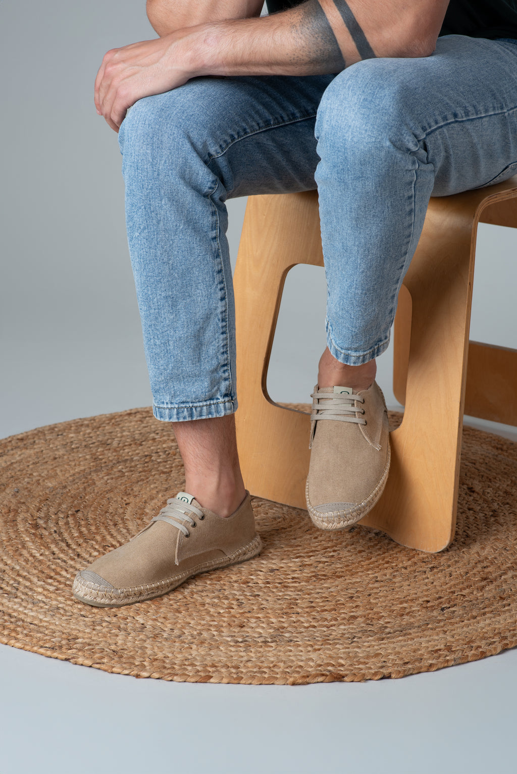 Eivissa lace-up men espadrilles - Beige colour