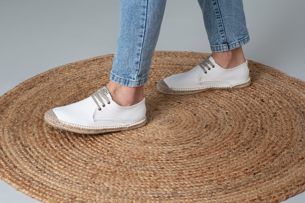 Eivissa lace-up men espadrilles - White colour