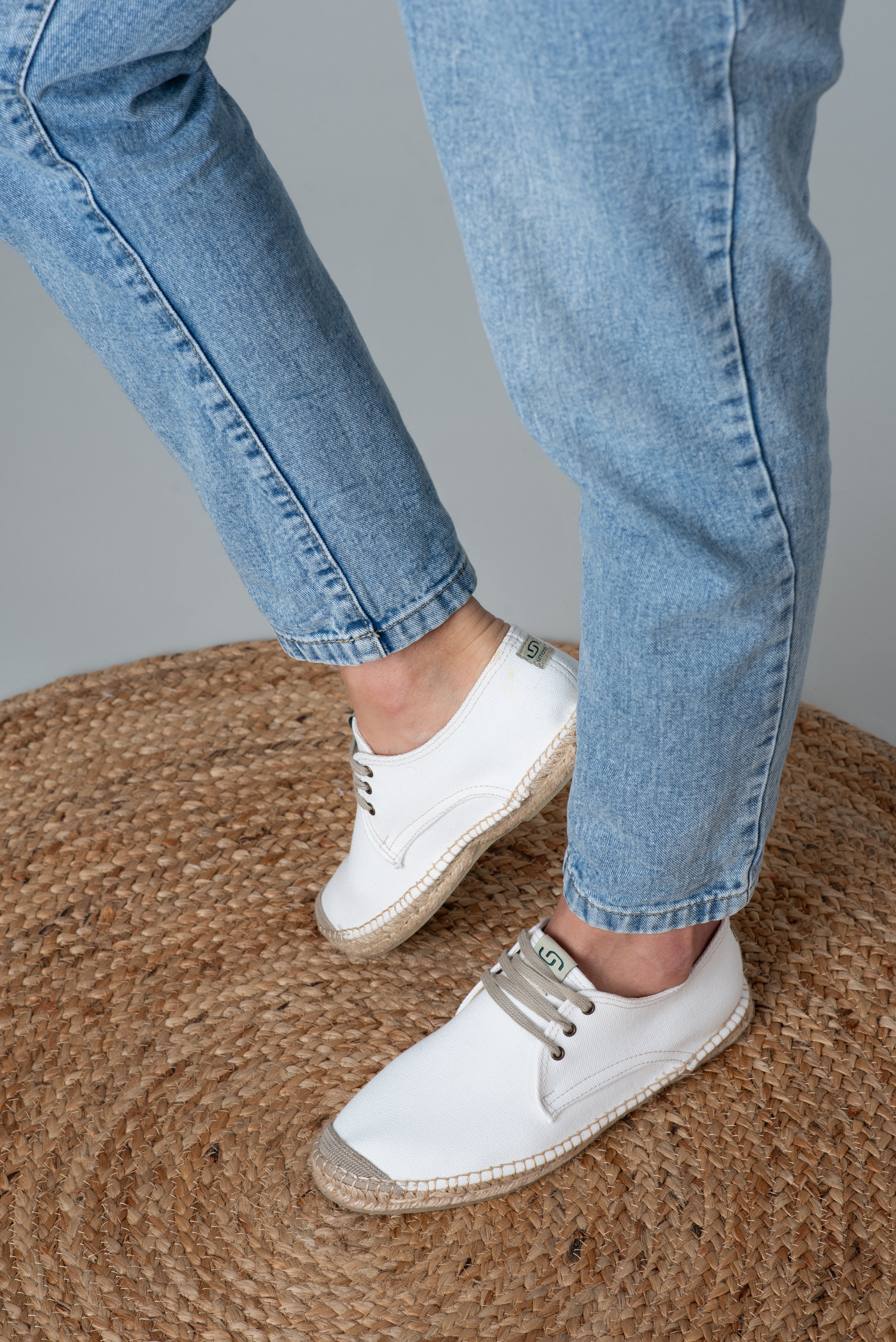 Eivissa lace-up men espadrilles - White colour