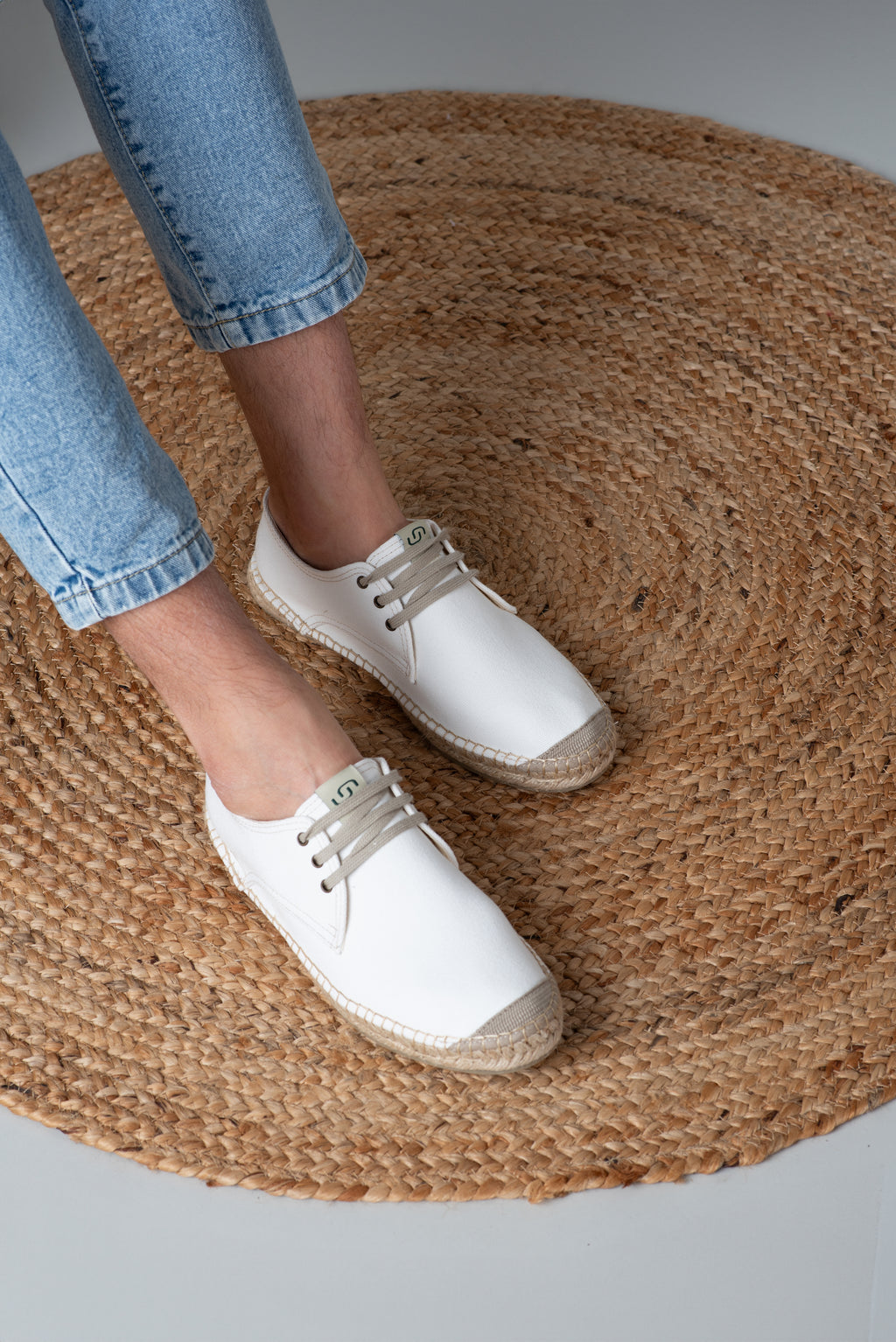 Eivissa lace-up men espadrilles - White colour