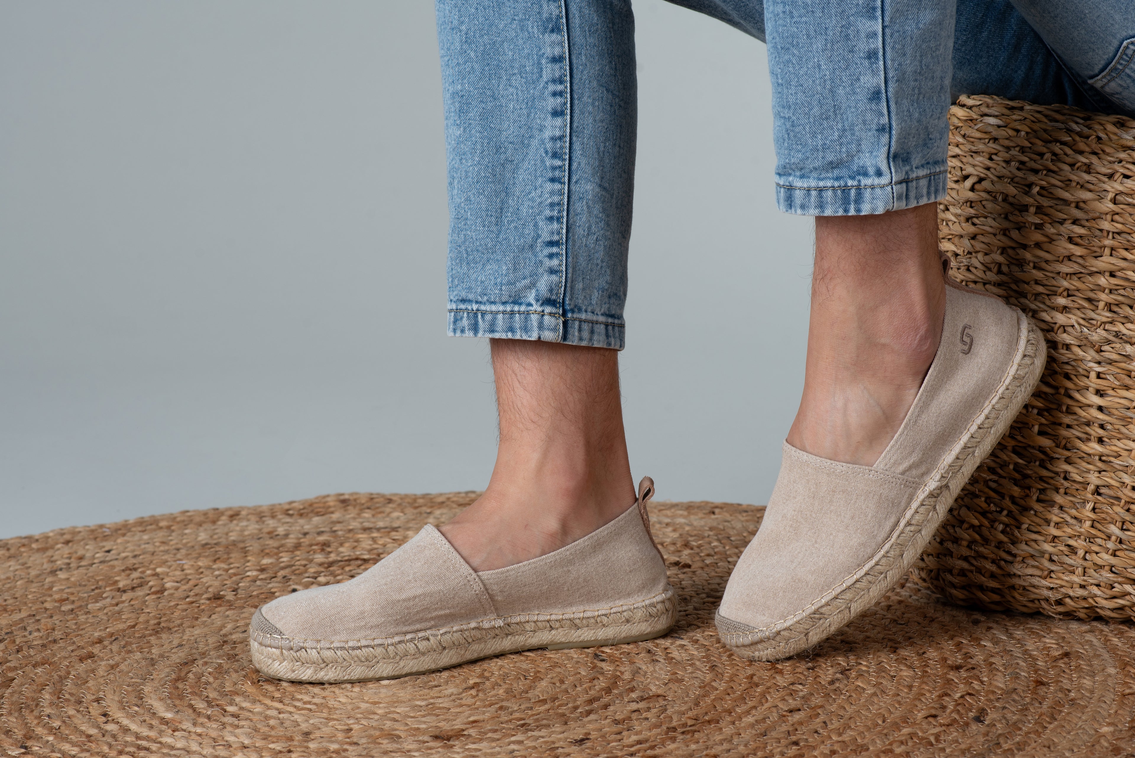 Eivissa slip-in men espadrilles -Beige colour