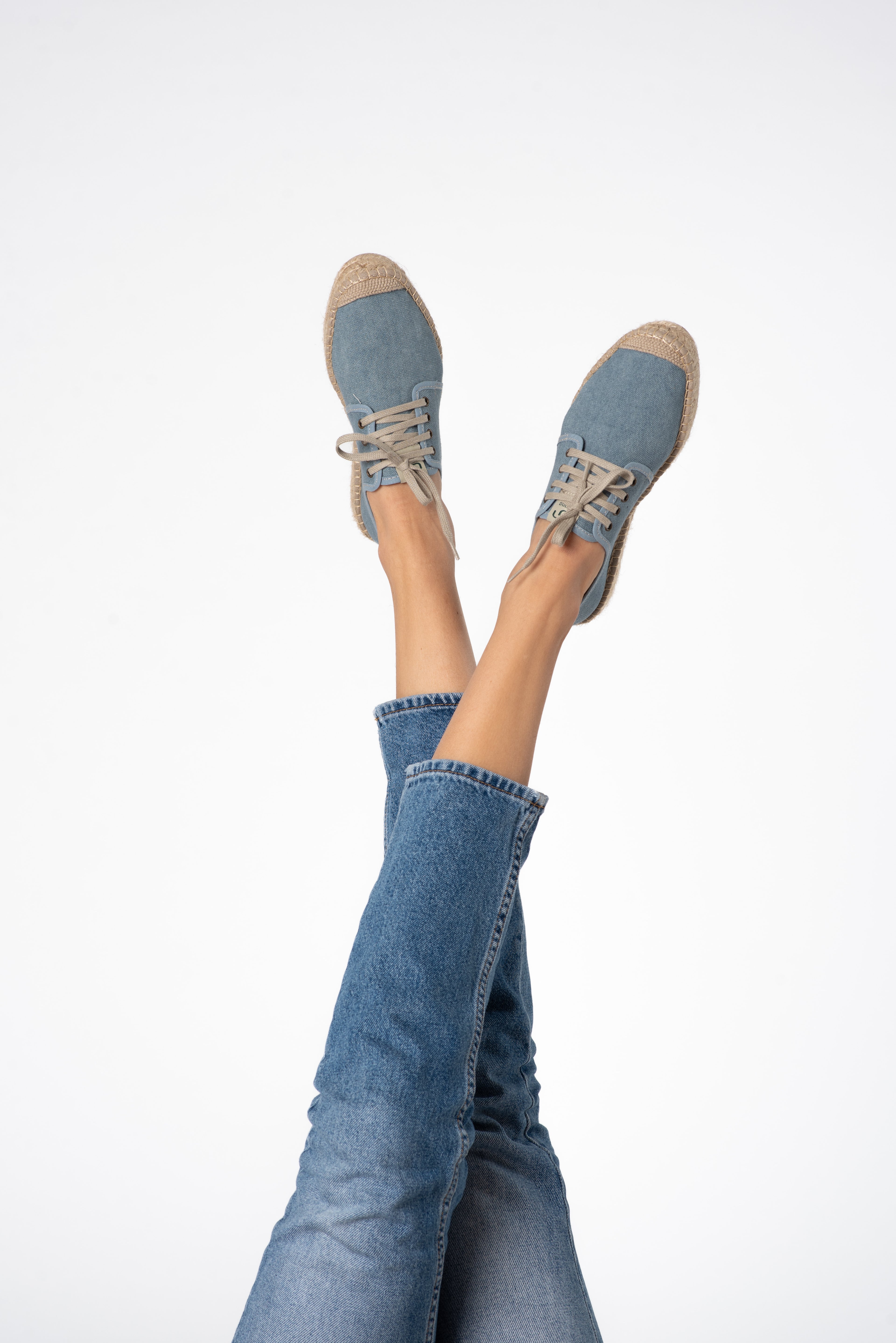 Women Sóller lace-up espadrilles - Blue colour