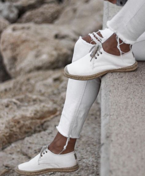 Eivissa lace-up men espadrilles - White colour