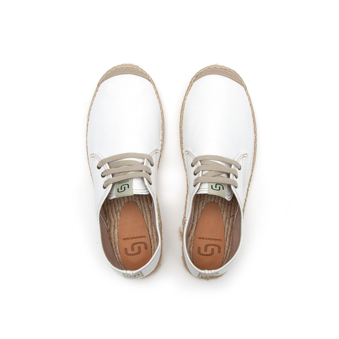 Eivissa lace-up men espadrilles - White colour