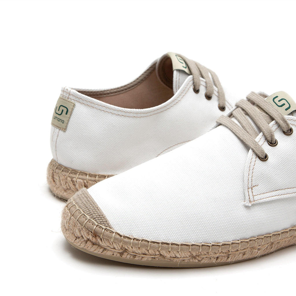 Eivissa lace-up men espadrilles - White colour